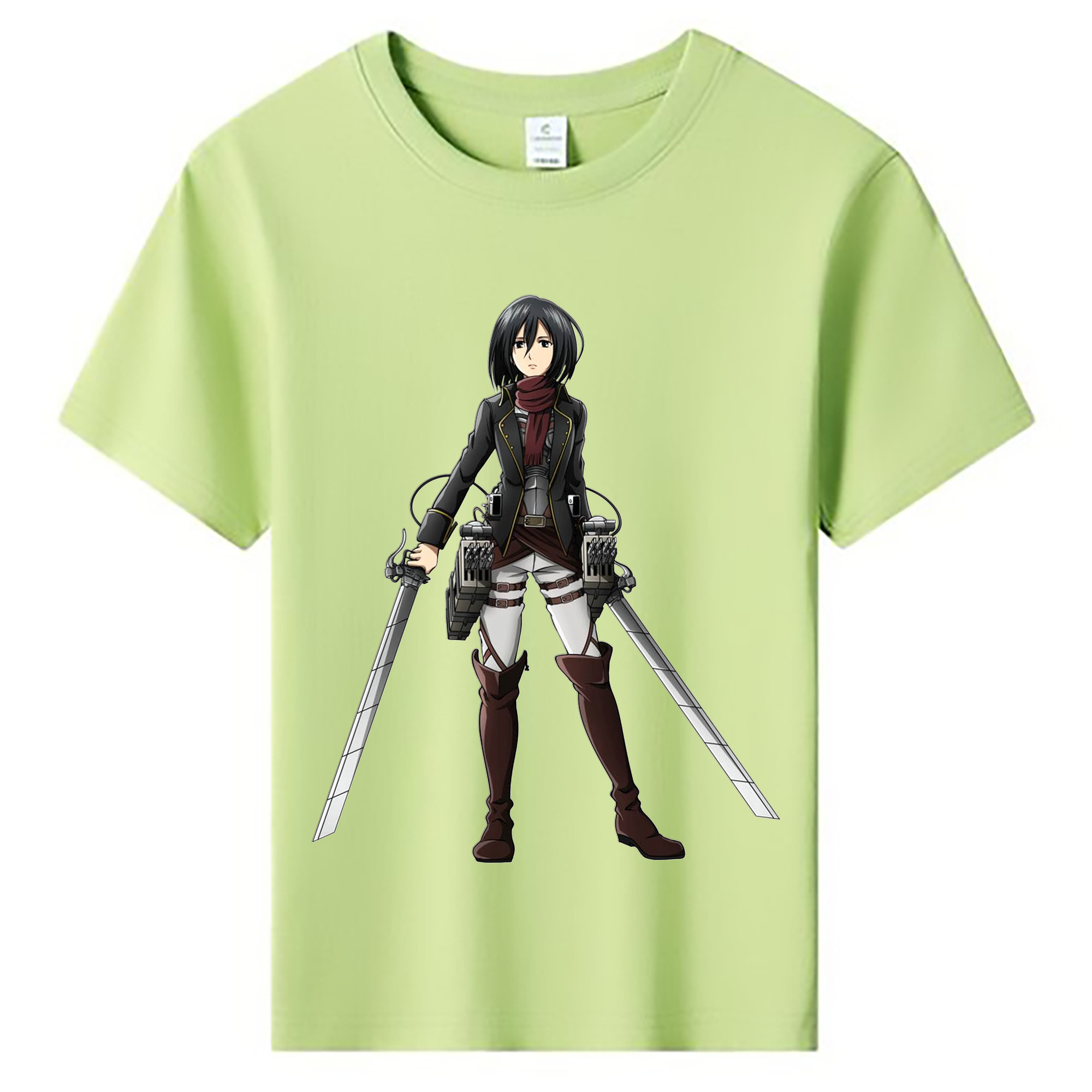 （画像用） 進撃の巨人 ミカサ·アッカーマン Attack on Titan Mikasa Ackerman 綿100％キッズTシャツ（フロントプリント）